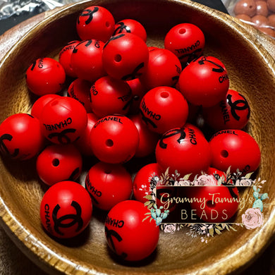 Cici 15Mm Red Round Silicone Beads