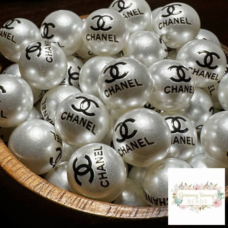CiCi 16mm Pearl White Acrylic Beads - 5 Count 16mm Acrylic Beads
