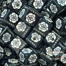 Load image into Gallery viewer, CiCi Black Floral - High Quality Square Acrylic Beads 5-Count Square Acrylic Bead
