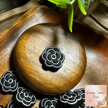 Load image into Gallery viewer, Cici New Black Flower Silicone Focal Bead
