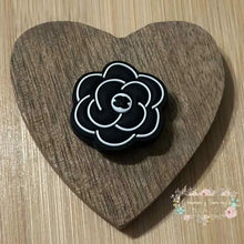 Load image into Gallery viewer, CiCI Black Flower Silicone Focal Bead Silicone Focal Bead
