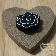 Load image into Gallery viewer, CiCI Black Flower Silicone Focal Bead Silicone Focal Bead
