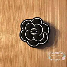 Load image into Gallery viewer, CiCI Black Flower Silicone Focal Bead Silicone Focal Bead
