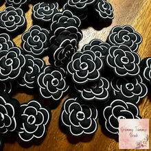 Load image into Gallery viewer, Cici New Black Flower Silicone Focal Bead
