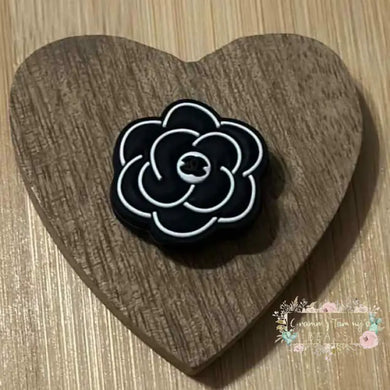 CiCI Black Flower Silicone Focal Bead Silicone Focal Bead