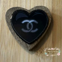 Load image into Gallery viewer, CiCi Black Heart Glitter Flatback Glitter Flatback
