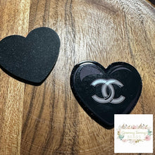 Load image into Gallery viewer, Black Heart Glitter Flatback Glitter Flatback
