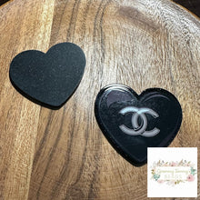 Load image into Gallery viewer, Black Heart Glitter Flatback Glitter Flatback
