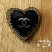 Load image into Gallery viewer, CiCi Black Heart Glitter Flatback Glitter Flatback

