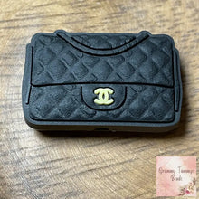 Load image into Gallery viewer, Cici Black Purse Silicone Focal Bead Beads
