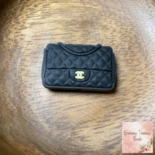 Load image into Gallery viewer, Cici Black Purse Silicone Focal Bead Beads
