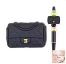 Load image into Gallery viewer, Cici Black Purse Silicone Focal Bead
