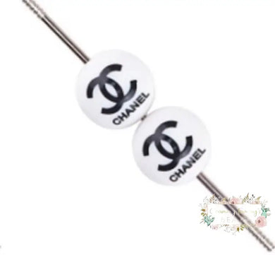 Cici Black & White 15Mm Round - 1 Bead Focal Beads