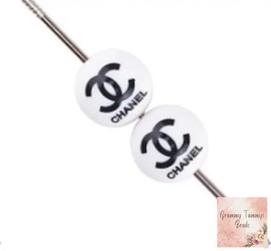 Cici Black & White 15Mm Round - 1 Bead Focal Beads