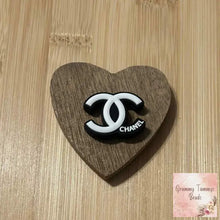 Load image into Gallery viewer, CiCi Black &amp; White Letters Silicone Focal Beads Silicone Focal Bead
