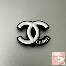 Load image into Gallery viewer, CiCi Black &amp; White Letters Silicone Focal Beads Silicone Focal Bead
