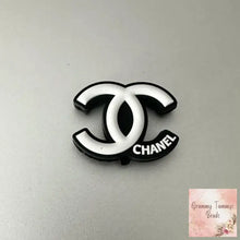 Load image into Gallery viewer, CiCi Black &amp; White Letters Silicone Focal Beads Silicone Focal Bead
