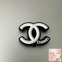 Load image into Gallery viewer, CiCi Black &amp; White Letters Silicone Focal Beads Silicone Focal Bead
