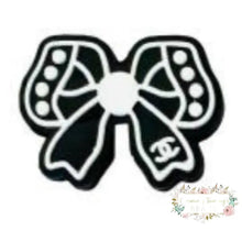 Load image into Gallery viewer, Cici Bow - Black Silicone Focal Bead
