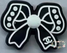 Load image into Gallery viewer, CiCi Bow - Black - Silicone Focal Bead Silicone Focal Bead
