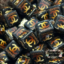 Load image into Gallery viewer, CiCi Brown &amp; Gold - Square Acrylic Beads - Five Count 14mm Square Acrylic
