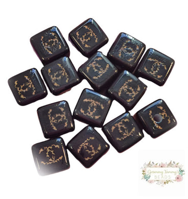 CiCi Brown Square Acrylic Beads - 5 Count 16mm Square Designer Inspired Beads
