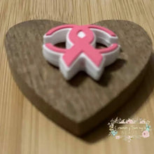 Load image into Gallery viewer, CiCi Cancer Ribbon - Silicone Focal Bead - One Count Silicone Focal Bead
