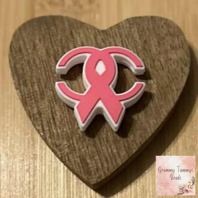 CiCi Cancer Ribbon - Silicone Focal Bead - One Count Silicone Focal Bead