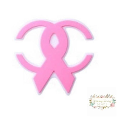 CiCi Cancer Ribbon - Silicone Focal Bead - One Count Silicone Focal Bead
