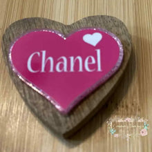 Load image into Gallery viewer, CiCi Dark Pink Heart Glitter Flatback Glitter Flatback
