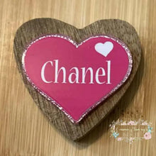 Load image into Gallery viewer, CiCi Dark Pink Heart Glitter Flatback Glitter Flatback
