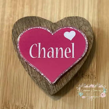 Load image into Gallery viewer, CiCi Dark Pink Heart Glitter Flatback Glitter Flatback
