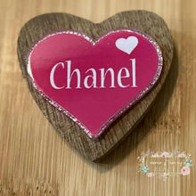 Load image into Gallery viewer, CiCi Dark Pink Heart Glitter Flatback Glitter Flatback
