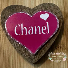 Load image into Gallery viewer, CiCi Dark Pink Heart Glitter Flatback Glitter Flatback
