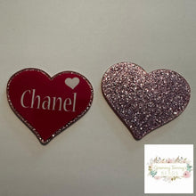 Load image into Gallery viewer, Cici Red Heart Glitter Flatback
