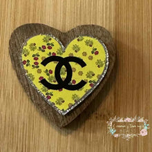 Load image into Gallery viewer, CiCi Floral Heart Glitter Flatback Glitter Flatback
