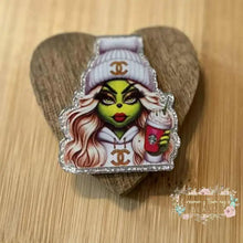 Load image into Gallery viewer, CICI Green Girl Glitter Flatback Glitter Flatback
