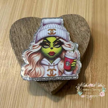 Load image into Gallery viewer, CICI Green Girl Glitter Flatback Glitter Flatback
