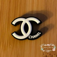 Load image into Gallery viewer, CiCi Black &amp; White Letters - Silicone Focal Bead Silicone Focal Bead
