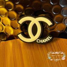 Load image into Gallery viewer, CiCi Black &amp; White Letters - Silicone Focal Bead Silicone Focal Bead
