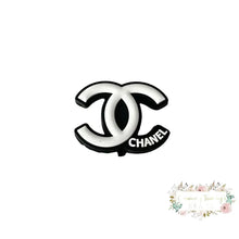 Load image into Gallery viewer, CiCi Black &amp; White Letters Silicone Focal Beads Silicone Focal Bead
