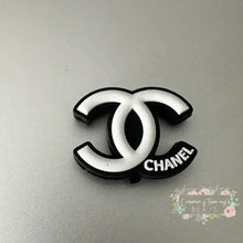 Load image into Gallery viewer, CiCi Black &amp; White Letters Silicone Focal Beads Silicone Focal Bead
