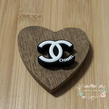 Load image into Gallery viewer, CiCi Black &amp; White Letters Silicone Focal Beads Silicone Focal Bead
