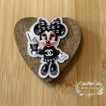 Load image into Gallery viewer, CiCi Mouse Drinking Hot Chocolate - Pearly White Flatback Flatback
