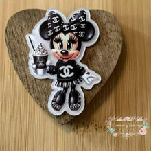 Load image into Gallery viewer, CiCi Mouse Drinking Hot Chocolate - Pearly White Flatback Flatback
