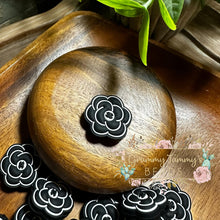 Load image into Gallery viewer, Cici New Black Flower Silicone Focal Bead
