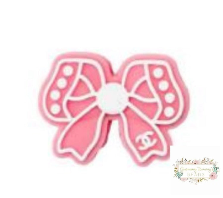 Cici Pink Bow Silicone Focal Bead