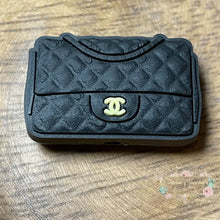 Load image into Gallery viewer, Cici Black Purse Silicone Focal Bead Beads
