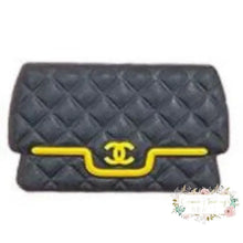 Load image into Gallery viewer, Cici Black &amp; Yellow Purse Silicone Focal Bead Beads
