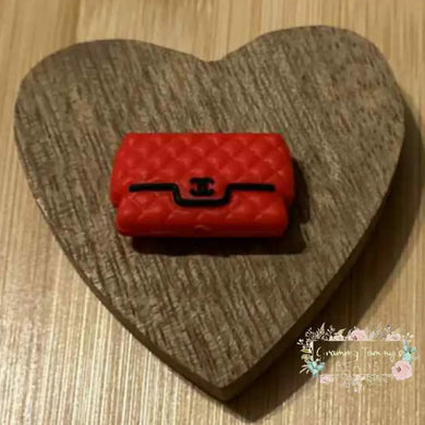 CiCi Red & Black Purse Silicone Focal Bead Focal Beads